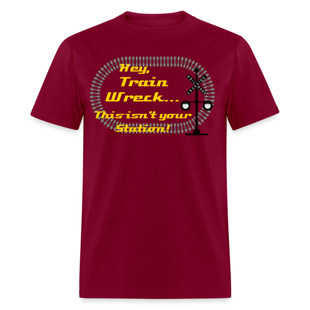 Hey, Train Wreck - burgundy