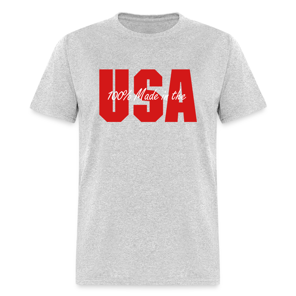 100% Made In The USA - heather gray