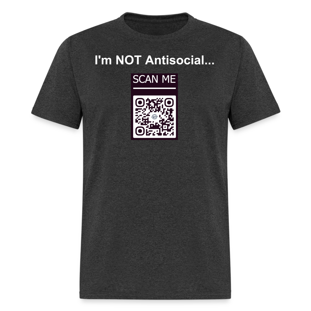 I'm Not Antisocial - QR - heather black