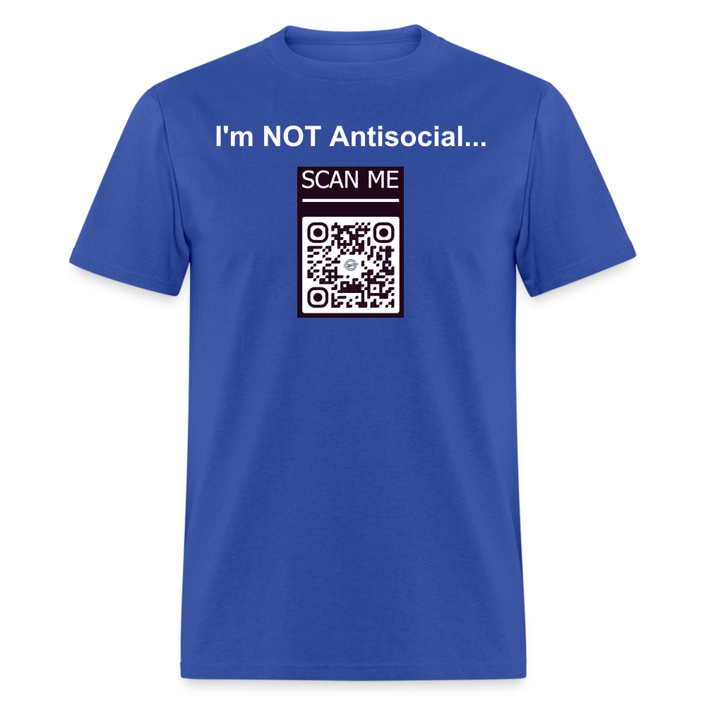 I'm Not Antisocial - QR - royal blue