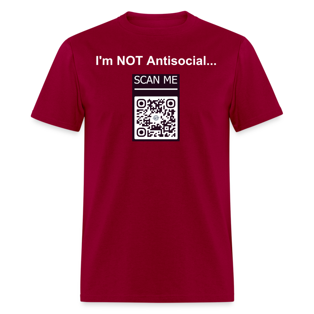 I'm Not Antisocial - QR - dark red