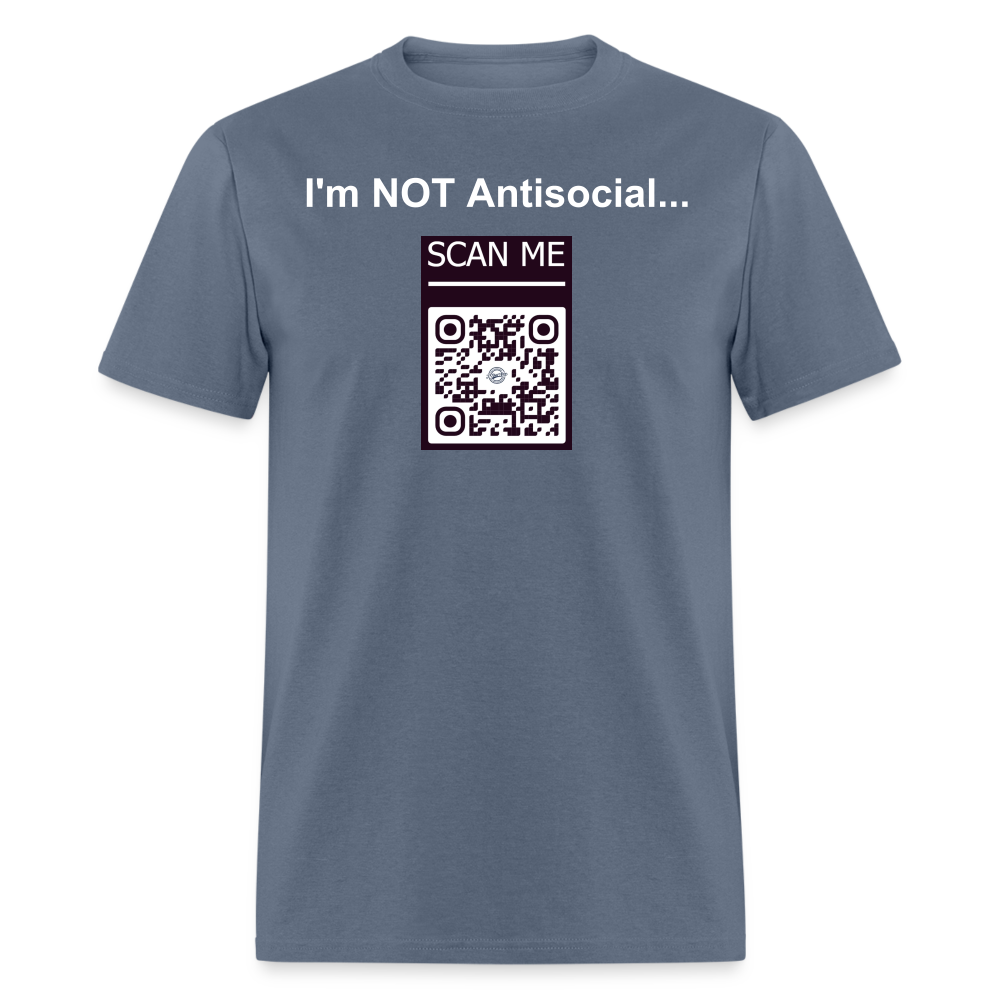 I'm Not Antisocial - QR - denim