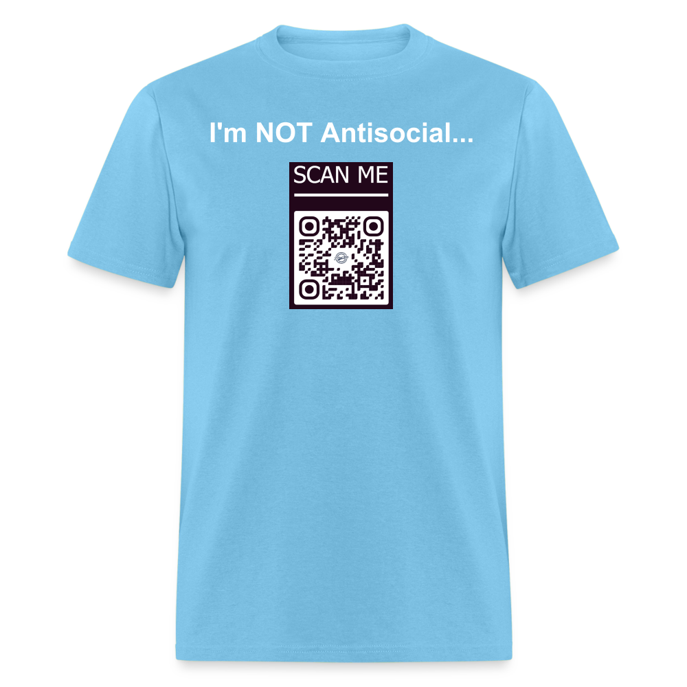 I'm Not Antisocial - QR - aquatic blue