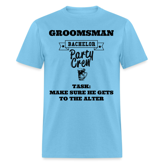 Groomsman Bachelor Party Crew - aquatic blue